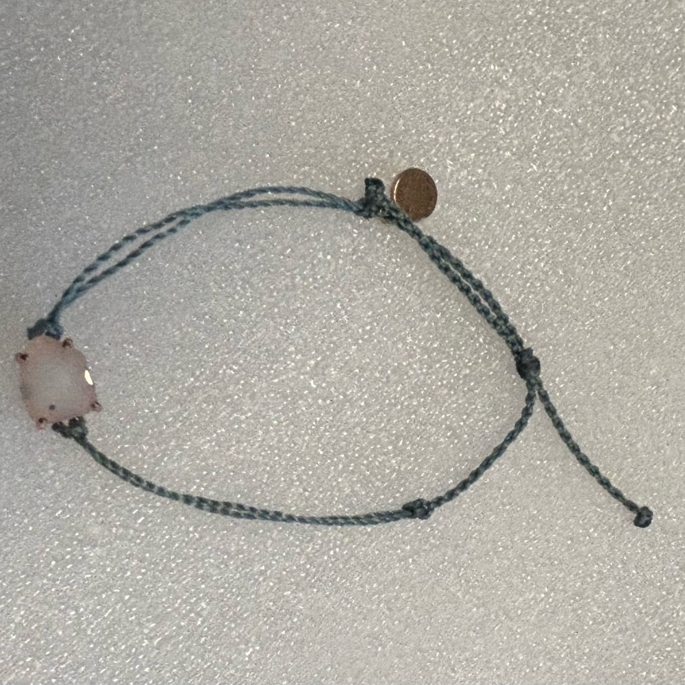 Puravida Rose Gold Smoke Seaglass adjustable Bracelet. In EUC! - Picture 1 of 5
